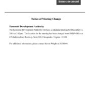 thumbnail of Meeting Change Notice for December 13, 2018