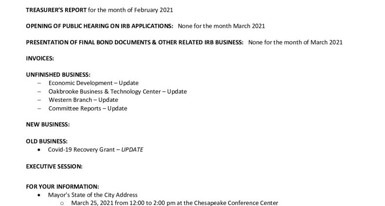 thumbnail of Final EDA Agenda for March 18, 2021